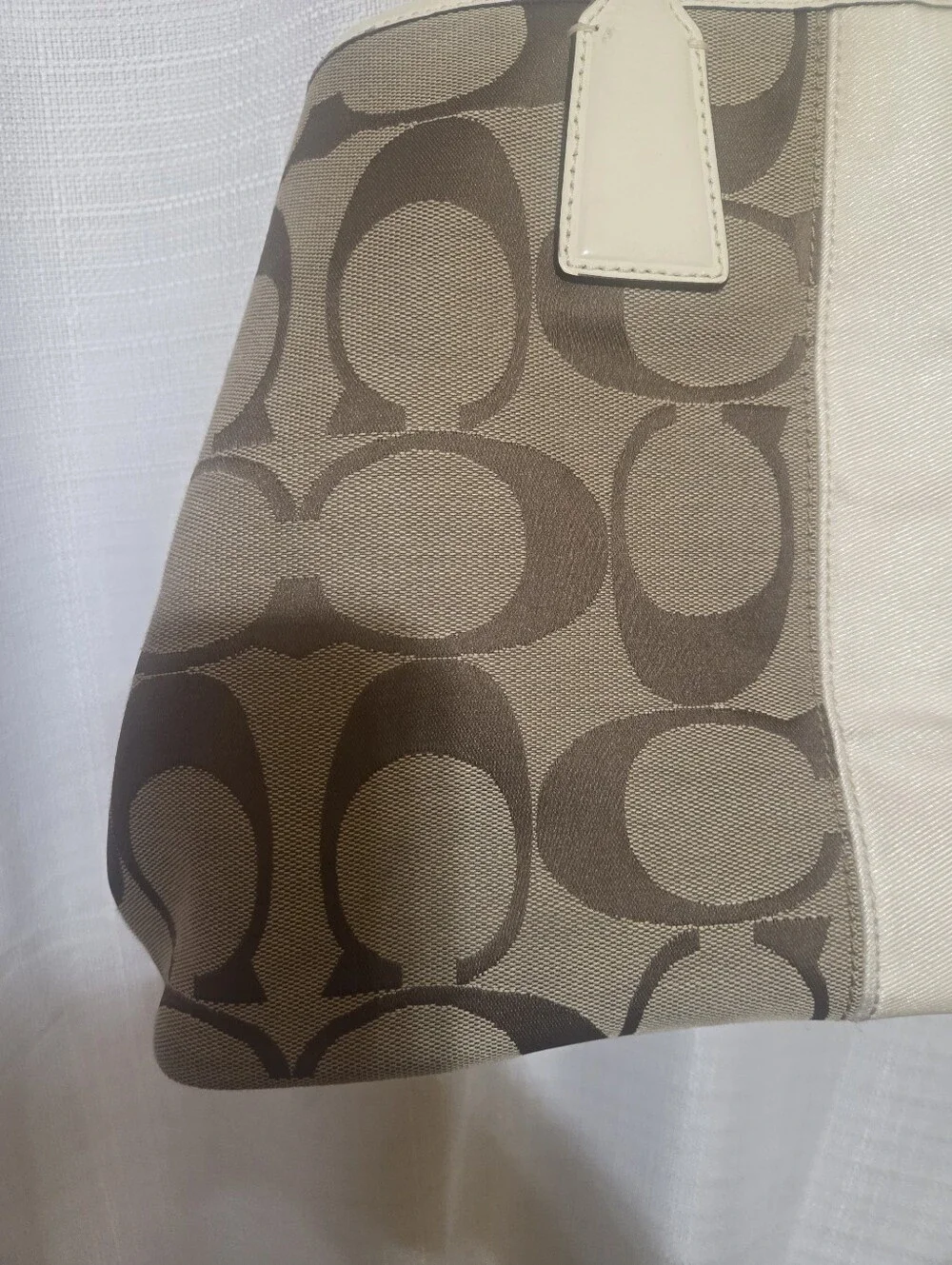 Coach Signature Stripe Framed Tote F13533